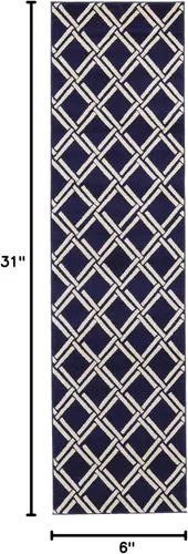 Miniatura 99 de Unique Loom Trellis Collection - Alfombra geométrica moderna azul marino (9 pies x 12 pies)