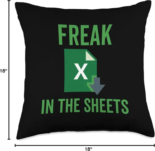Miniatura 4 de Freak in the Excel Sheets Spreadsheets Computer Freak in The Excel Sheets - Almohada divertida de broma para computadora, 18 x 18 pulgadas
