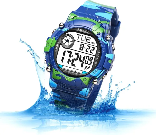 Miniatura 5 de AZLAND Reloj de pulsera para niños y niñas, con 3 múltiples alarmas, Digital