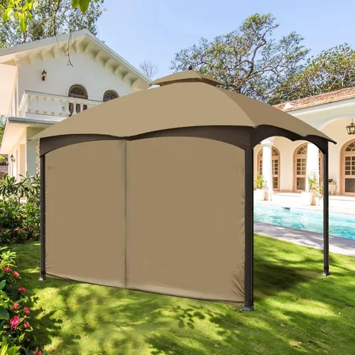 Miniatura 8 de Cortina Universal de Repuesto para Privacidad de Gazebo - Wonwon Panel de Privacidad con Toldo y Cierre para Gazebo al Aire Libre de 10 x 10 Pies