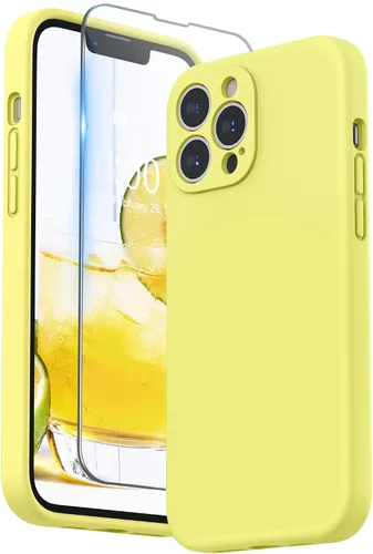 Miniatura 20 de SURPHY Funda compatible con iPhone 13 Pro Max con protector de pantalla, (protección de cámara + forro de microfibra suave), funda de silicona Negro