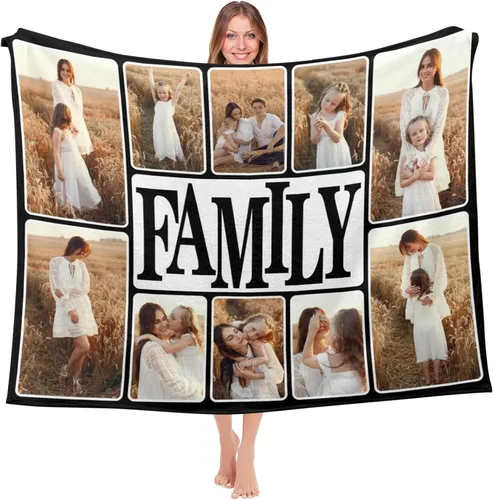 Miniatura 12 de Mantas personalizadas con fotos, mantas de cumpleaños personalizadas, regalos para adultos, niños, niñas, manta de collage de fotos personalizada
