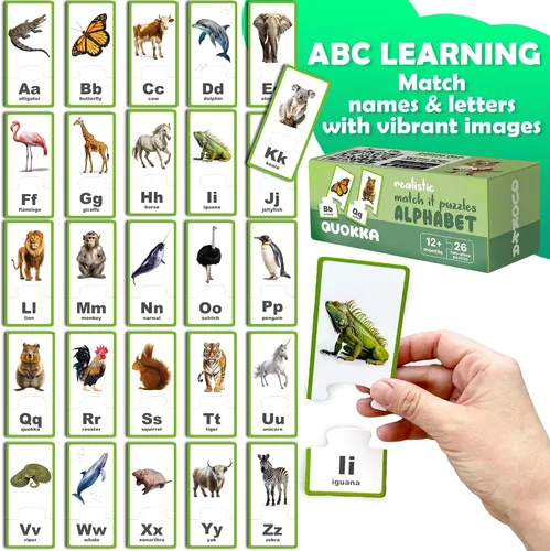 Miniatura 4 de QUOKKA 5X MEGASET Realistic Puzzles for Toddlers 3-5 - Matching Games for Kids Ages 2-4 - Numbers Animals Opposites ABC Learning for Toddlers 1-3