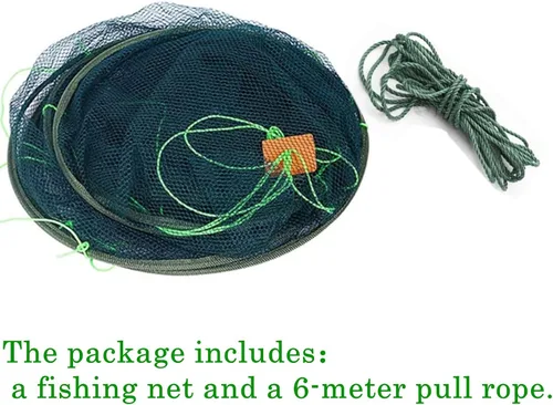 Miniatura 2 de Red de pesca plegable Red de cangrejo de jaula de fundición a mano para pescado Camarones Minnow cangrejo de río