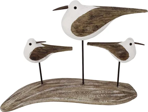 Miniatura 10 de Estatua de pájaro marino de madera, gaviota en el soporte, escultura náutica de aves costeras, para interiores y exteriores, figura de animales