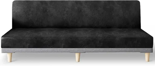 Miniatura 24 de molasofa - Funda elástica para futón de aspecto de cuero, cubierta para sofá sin brazos, protector de muebles con parte inferior elástica, funda