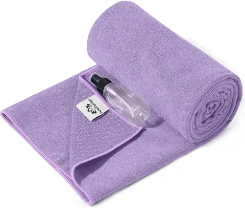 Miniatura 7 de Heathyoga Toalla de Esterilla de Yoga Antideslizante para Yoga Caliente con Agarre de Silicona y Botella de Spray Gratis, 72"X26" Extra Grande
