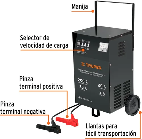 Miniatura 2 de TRUPER CARBA-200 Cargador de batería de coche de 12 V/200 amperios