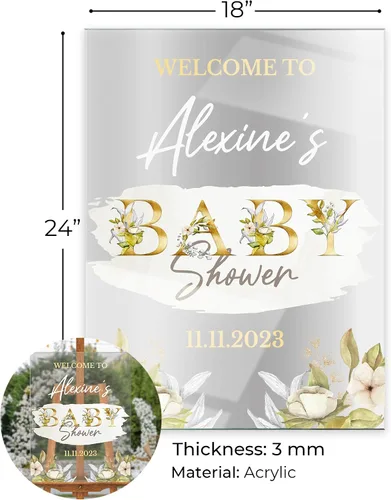 Miniatura 4 de Letrero de bienvenida personalizado de 18 x 24 pulgadas, revelación de género para niño o niña, decoraciones de ducha, letrero personalizado
