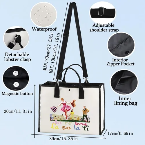 Miniatura 4 de BWWKTOP Bolsa de maquillaje cosmética musical con sonido Von Trapp Gift Do Re Mi Fa So La Ti Theater Bolsa con cremallera Bolsa de mercancía musical