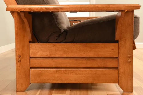 Miniatura 10 de Kodiak Furniture Fénix Futon, tamaño matrimonial, gamuza negra Negro (Suede Black)
