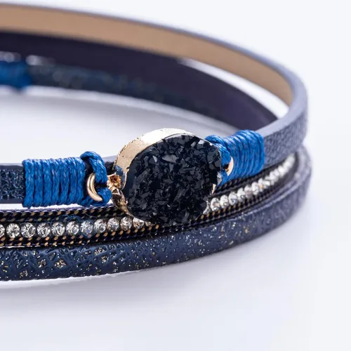 Miniatura 161 de FANCY SHINY - Pulsera de cuero estilo bohemio, pulsera de cuentas de cristal con cierre magnético, regalos de joyería para mujer