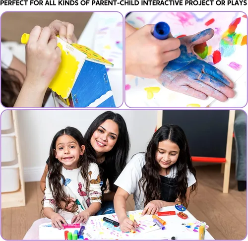Miniatura 6 de JOYIN Palos de pintura de témpera lavables de 36 colores, suministros de arte, pintura para niños, secado rápido y proyecto de arte sin ensuciar
