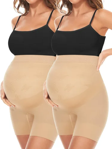 Fajas moldeadoras de maternidad sin costuras para vestidossobre el vientre medio muslo para embarazo, debajo del vestido