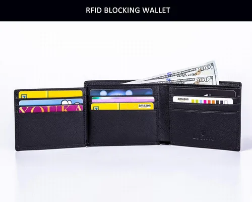 Miniatura 3 de Billetera Bifold para hombre - RFID bloqueo de cuero de vaca Vintage Travel Wallet