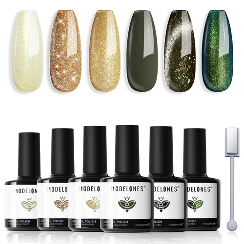 Miniatura 32 de Modelones Imán de esmalte de uñas de gel de ojo de gato, herramienta magnética 8 en 1 para uñas de gel, varita magnética fuerte para arte de uñas