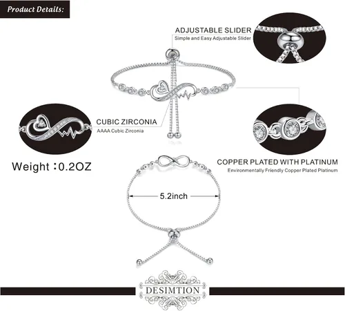 Miniatura 5 de Infinity Love Bracelets for Women Girls Birthday Valentines Day Jewelry Gifts for Her Girlfriend Wife Mom from Daughter Son