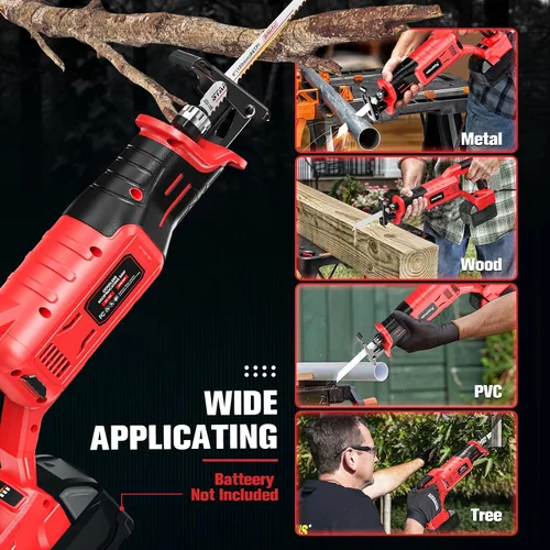 Miniatura 6 de MtiolHig Sierra recíproca inalámbrica para Milwaukee 18V Batería: 3200 SPM Sawzall sin escobillas, 3 velocidades variables, longitud de carrera