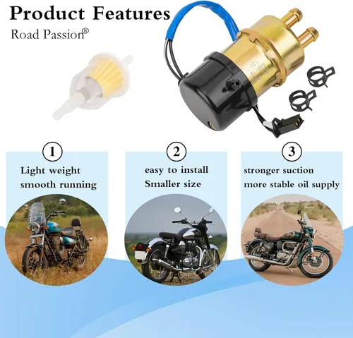 Miniatura 4 de Road Passion 49040-1055 Bomba de combustible eléctrica de 12 V para Suzuki Intruder 700/1400/Boulevard S50 Cavalcade 1400 GSX1100G Marauder 800