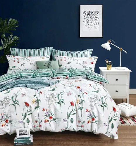 Miniatura 3 de Swanson Beddings Juego de cama floral 100% algodón: Funda de edredón, fundas de almohada., Algodón, Completo