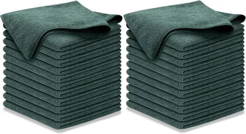 Miniatura 20 de USANOOKS Paño de limpieza de microfibra, 8 piezas de 12 x 11 pulgadas, alto rendimiento, 1200 lavados, toallas ultra absorbentes, tejido de suciedad