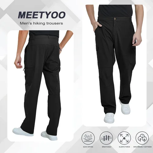 Miniatura 3 de MEETYOO Pantalones cargo de senderismo para hombre, impermeables, tácticos, ligeros, elásticos, para acampar
