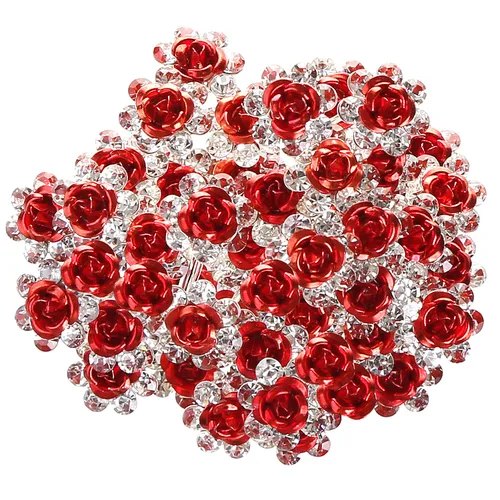 Miniatura 10 de 40 horquillas para el cabello con diamantes de imitación en forma de U, accesorios para el cabello de cristal para novia, boda, fiesta, niña, dulce