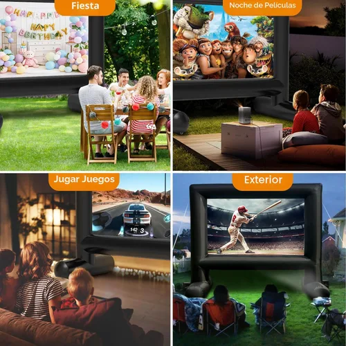Miniatura 3 de Estgora Pantalla de cine inflable de 14 pies para exteriores, pantalla de proyector inflable para pantallas de proyección delanteras y traseras