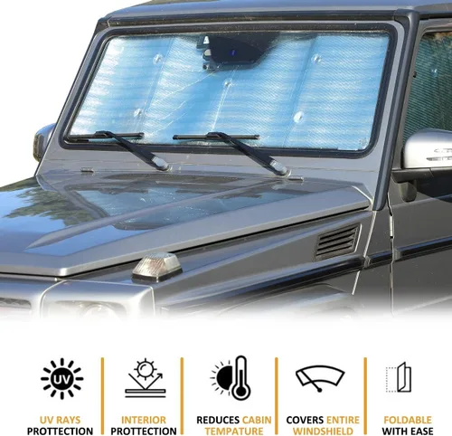 Miniatura 2 de Parasol para parabrisas compatible con Mercedes Benz Clase G AMG Wagon Cross Country SUV W463 G350 G400 G500 G500 G55 G63 G65 G800 2004-2018