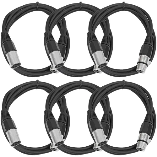 Miniatura 46 de Seismic Audio SAXLX-2Brown-Paquete de 6 cables de conexión XLR de 2 pies marrones - Cables de micrófono - Cables XLR macho a hembra - 2 pies