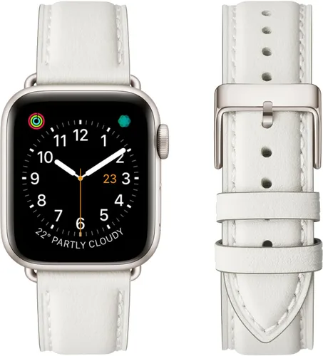 Miniatura 35 de Bandas cuadradas compatibles con Apple Watch de 38 mm, 40 mm, 41 mm, 42 mm, 44 mm, 45 mm, 49 mm, correa de muñeca de cuero genuino para iWatch SE