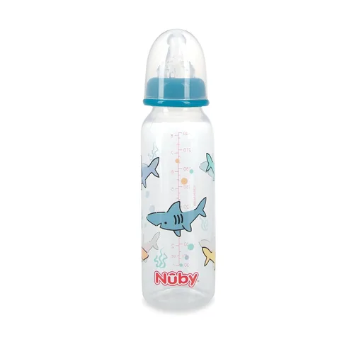 Miniatura 10 de Nuby Botella tintada de cuello estándar, 8 onzas, 1 paquete de 1 botella, los colores/patrones pueden variar