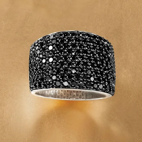 Miniatura 4 de Ross-Simons 3.70 ct. t.w. Pave Black Spinel Ring in Sterling Silver