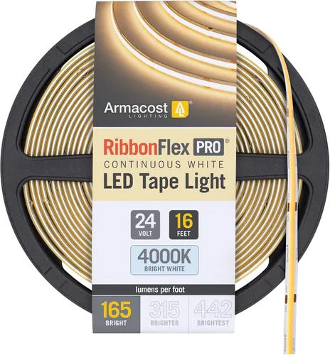 Miniatura 33 de Armacost Lighting RibbonFlex Pro 24V Luz de Tira LED COB Blanca, 2700K, 165 Lúmenes/Pie, 2.5M 171110