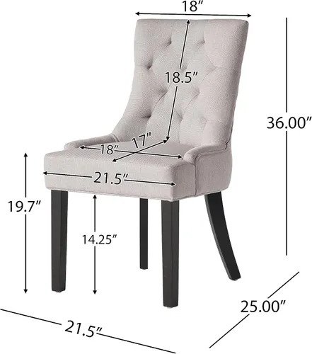 Miniatura 3 de Juego de 2 sillas de comedor Stacy Light Sky, en tela gris o verde azulado, Gris claro Gris claro + marrón oscuro