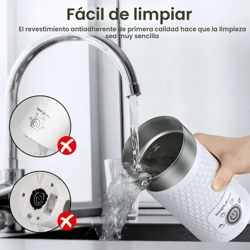 Miniatura 5 de SIMPLETASTE Espumador de leche, vaporizador eléctrico 4 en 1, máquina automática de espuma caliente y fría y calentador de leche para café