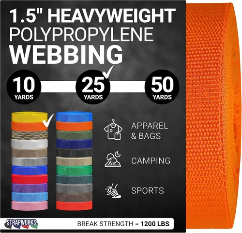 Miniatura 58 de Strapworks Heavyweight Polypropylene Webbing - Heavy Duty Poly Strapping for Outdoor DIY Gear Repair, 1.5 Inches