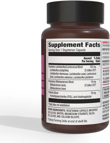 Miniatura 2 de Amazon Elements - Probiótico para mujeres, 50 mil millones de UFC, mezcla de 7 cepas, apoya la salud urinaria y vaginal, 30 cápsulas