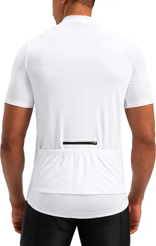 Bikewa Maillot de ciclismo para hombre que absorbe la humedad, manga corta, UPF media cremallera, ciclismo, ciclismo de carretera, camisas para
