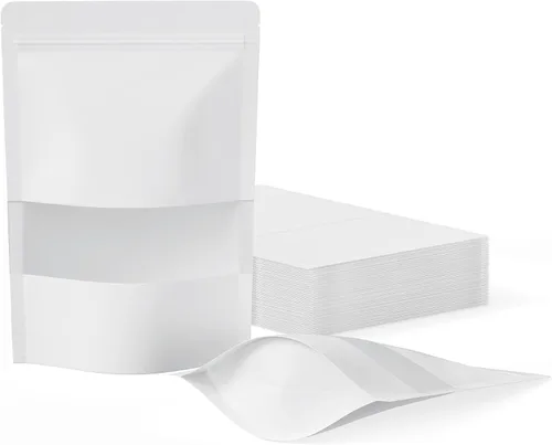 Miniatura 10 de FireKylin 100 bolsas resellables, bolsas de papel con ventana mate para pequeñas empresas, cremallera y bolsas sellables con calor para embalaje
