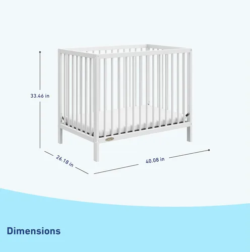 Miniatura 10 de Graco Teddi - Mini cuna convertible 4 en 1 con colchón adicional resistente al agua (blanco) – Certificado GREENGUARD Gold, colchón de 2.75 pulgadas