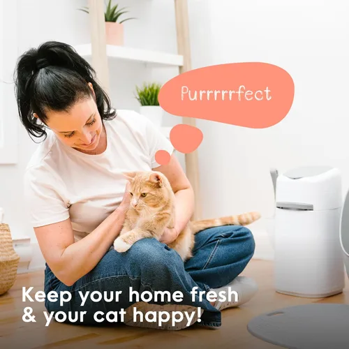 Miniatura 14 de Litter Genie Style Pail - Caja de arena para gatos, sistema de eliminación de desechos para control de olores, incluye 1 bolsa de repuesto cuadrada