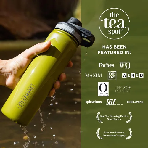 Miniatura 5 de The Tea Spot Steepware - Vaso de té y termos, 22 onzas, botella de té con infusor de té para té de hojas sueltas o café helado, elegante vaso