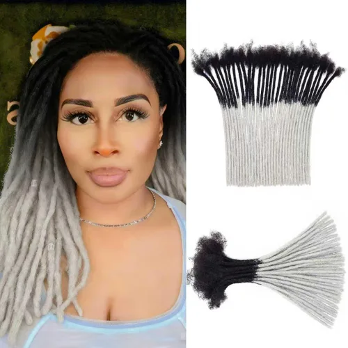 Miniatura 8 de Extensiones Loc de 10 pulgadas de grosor de cabello humano de 10 pulgadas, 10 hebras, extensiones de rastas de cabello humano para mujeres