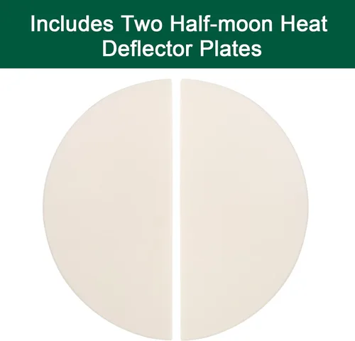 Miniatura 2 de Half-Moon - Placas deflectoras de calor de cerámica para Kamado Joe Classic I, II, III, accesorios de barbacoa de huevo verde grande, paquete de 2