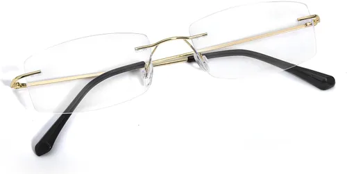 IGnaef Gafas rectangulares sin montura con bloqueo de luz azul para mujer, a la moda, sin receta, para oficina, sin marco, sin marco BL1230