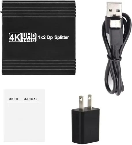 Miniatura 6 de Divisor Displayport a doble DP 4K a 144Hz/120Hz para monitores duales, soporta extensión MST, modo espejo SST 1 en 2 salidas para proyector de DP a