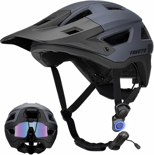 Miniatura 9 de Favoto Casco de bicicleta de montaña para adultos para hombres y mujeres, casco de MTB con hebilla magnética con visera extraíble, ligero