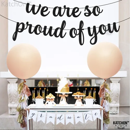 Miniatura 8 de KatchOn, Cartel de fieltro con la frase "We are So Proud of You", 8 pies, No DIY Cartel de felicitación 2026, 2026 decoraciones de graduación We