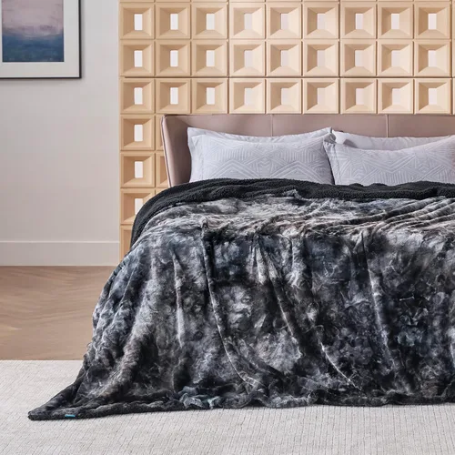 Miniatura 19 de Bedsure GentleSoft Manta Mullida de Sherpa - Manta de Forro Polar Cálida y Acogedora para Regalo de Mujer, Manta de Navidad de Felpa y Piel